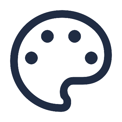 palette_400dp_202C43_FILL0_wght400_GRAD0_opsz48 icon of an art palette